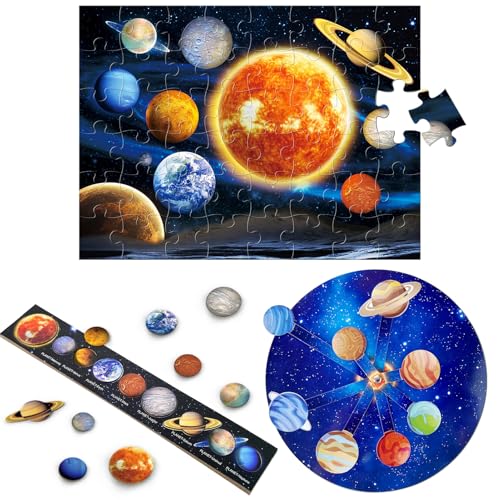 JOPSHEEN 3 Sonnensystem Puzzle für Kinder, Puzzle Planeten Geschenk für Jungen und Mädchen von JOPSHEEN