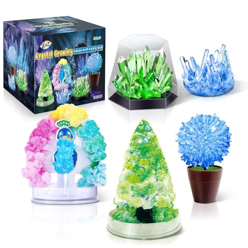 JOPSHEEN Crystal Growing Kit, 5 Kristall-Zucht Experimentierset, Wissenschaft Experimente für Kinder, Mitbringsel, Geschenk, Kristalle in deinen Lieblingsfarben von JOPSHEEN