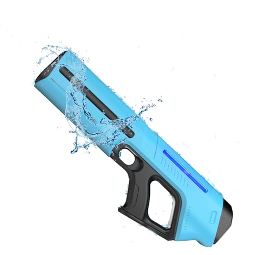 Elektrische Wasserpistolen, 8–10 m Reichweite, 320 ml vollautomatische Spritzpistole, wiederaufladbarer Wasserblaster für Kinder und Erwachsene, Sommer, Schwimmbad, Strandparty, Blau von JOPWUE