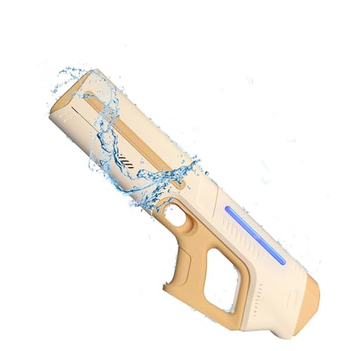 Elektrische Wasserpistolen, 8–10 m Reichweite, 320 ml vollautomatische Spritzpistole, wiederaufladbarer Wasserblaster für Kinder und Erwachsene, Sommer, Schwimmbad, Strandparty, Braun von JOPWUE