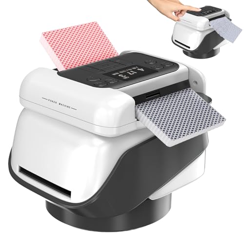 Elektrischer Kartenmischer und Spender, schnelles Mischen, 360 ° drehbares Design, geräuscharm, Aufladen über USB, für leidenschaftliche und gelegentliche Spieler (weiß) von JOPWUE
