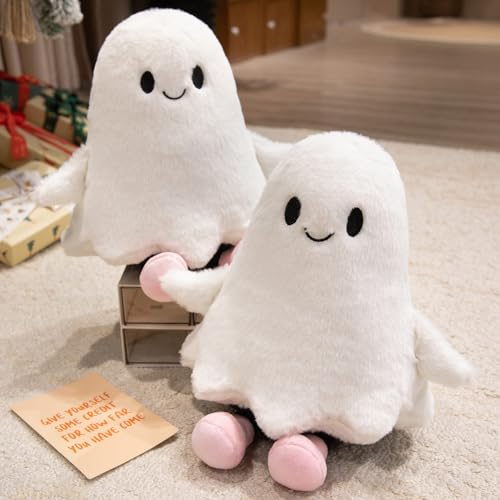 Halloween Plüsch – Plüschspielzeug Halloween 30 cm Geist Weiß Multifunktional für Mädchen Geburtstag Geschenk Dekoration Haus Schule Schlafzimmer (2 Stück) von JOPWUE