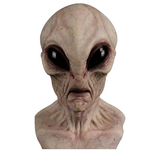 JOPWUE Halloween-Maske, Alien-Maske, realistische, gruselige Aliens-Kopfbedeckung, Kostüm-Requisite für Halloween, Karneval, Kostümparty, Vollkopf-Silikonmasken für Erwachsene (B) von JOPWUE