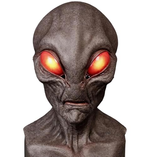 JOPWUE Halloween-Maske, Alien-Maske, realistische, gruselige Aliens-Kopfbedeckung, Kostüm-Requisite für Halloween, Karneval, Kostümparty, Vollkopf-Silikonmasken für Erwachsene (C) von JOPWUE