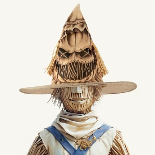 JOPWUE Halloween-Vogelscheuchen-Hexenhut, Mädchen und Jungen, Halloween-Zaubererhut, Erwachsenenkostüm, Cosplay, Kostüm, Kostüm, Zubehör (1 Stück) von JOPWUE