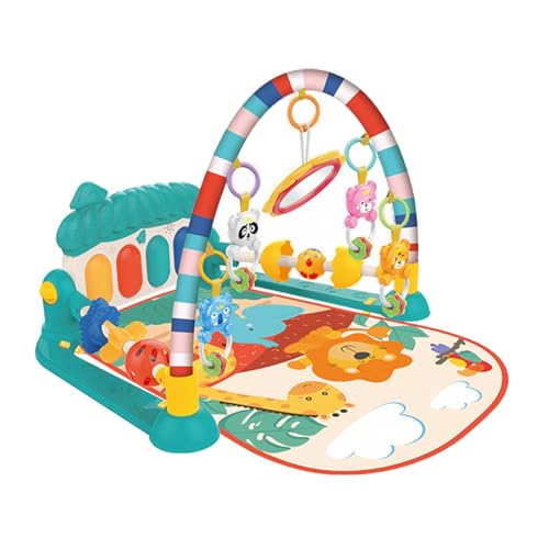 Krabbeldecke für Babys, verdickte Klaviermatte, Musik-Erlebnis, enthält 5 abnehmbare hängende Spielzeuge, 3 Modi der Musikklaviertastatur, kann an verschiedenen Orten installiert werden (Typ C) von JOPWUE