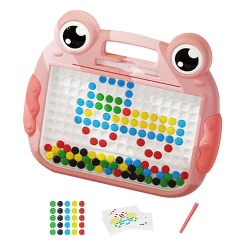 Magnetische Zeichentafel, magnetisches Zeichenbrett für Kinder, magisches Schiefer, mit Stiften und Perlen, Lernspielzeug für Vorschule, Montessori für Jungen von 3 4 5 6 Jahren, Mädchen (Rosa) von JOPWUE