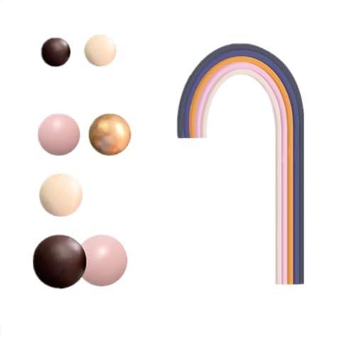 28 Stück Regenbogen-Kuchenaufsätze, Kugeln, Kuchendekoration, Boho-Kuchenaufsatz, für Sommer, Babyparty, Geburtstag, Boho, Hochzeit, Jahrestag (Kaffee) von JORCEDI
