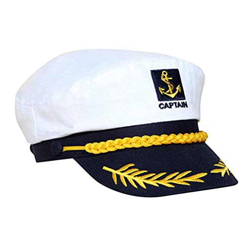 JORCEDI Erwachsene Yacht Boot Schiff Seemann Kapitän Kostüm Party Hut Kappe Marine Marine Admiral für Halloween Kostüm Accessoire JORCEDI Erwachsene Yacht Boot Schiff Seemann Kapitän Kostüm Party Hut Kappe Marine Marine Admiral für Halloween Kostüm Accessoire von JORCEDI