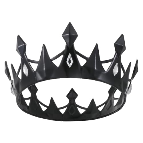 JORCEDI Haarreif mit schwarzen Kristallen, für Halloween, König und Krone, Horrorkleid, Party-Stirnband für Damen und Herren, Halloween-Partyzubehör, Foto-Requisiten JORCEDI Haarreif mit schwarzen Kristallen, für Halloween, König und Krone, Horrorkleid, Party-Stirnband für Damen und Herren, Halloween-Partyzubehör, Foto-Requisiten von JORCEDI