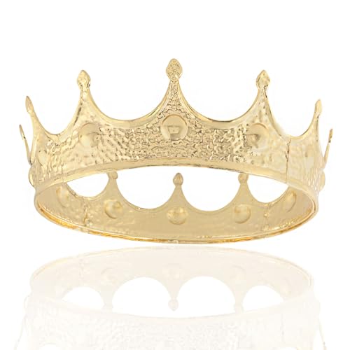JORCEDI Klassische Königin Königin Krone für Festzug, Abschlussball, Halloween, Kostüm, Geburtstag, Hochzeit, Festival (Gold, groß) von JORCEDI