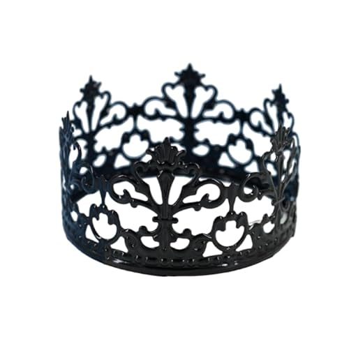 JORCEDI Tortenaufsatz im Vintage-Stil, Prinzessinnenkrone, Dekoration für Party, Hochzeit, Babyparty, Abschlussball, Hochzeit, Geburtstag, Weihnachten, Gastgeschenke (schwarz) von JORCEDI