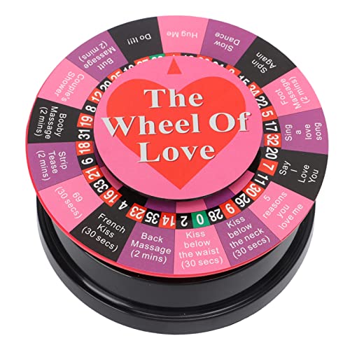 Wheel Of Love-Spiel, Lustiges Plattenspieler-Paarspiel, Tragbares Partyspiel, Geschenkpaket, Brettspiel für Erwachsene, Date-Night-Valentine-Spiele mit 17 Arten von Spielergebnissen, Tägliches Flirtsp von JOROBURO