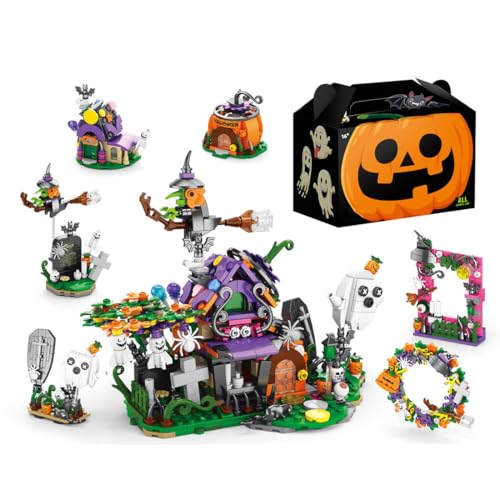 JOTPOR Halloween-Bausteinset, 6-in-1 Bausteine für EIN Spukhaus, schaffen Sie eine immersive Halloween-Atmosphäre (603 Teile) von JOTPOR