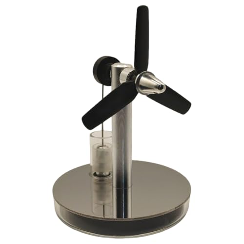 JOTPOR Mini-Stirlingmotor-Modell, handgefertigt, funktionale Wärmemaschine mit dreifacher Luftschraube, Desktop-Wissenschaftsset, pädagogisches Physik-Modell (Stil 1) von JOTPOR