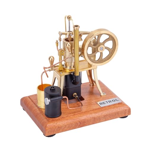 JOTPOR Retro R01 Stirlingmotor-Modell, Maßstab 1:12, Metall, Heißluftpumpe, externer Verbrennungsmotor, wassergekühlt, mechanische Wissenschaft, pädagogisches Modellbausatz (Goldversion) von JOTPOR