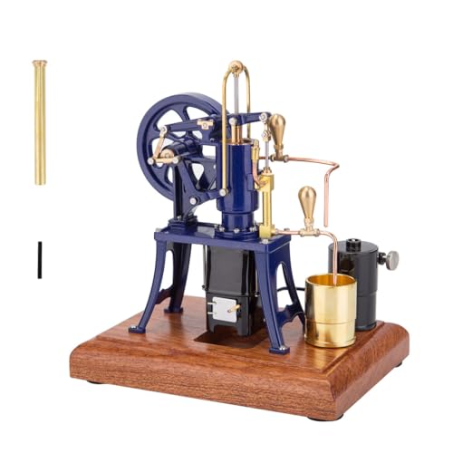 JOTPOR Retro R01 Stirlingmotor-Modell, Maßstab 1:12, Metall, Heißluftpumpe, externer Verbrennungsmotor, wassergekühlt, mechanische Wissenschaft, pädagogisches Modellbausatz (blaue Version) von JOTPOR