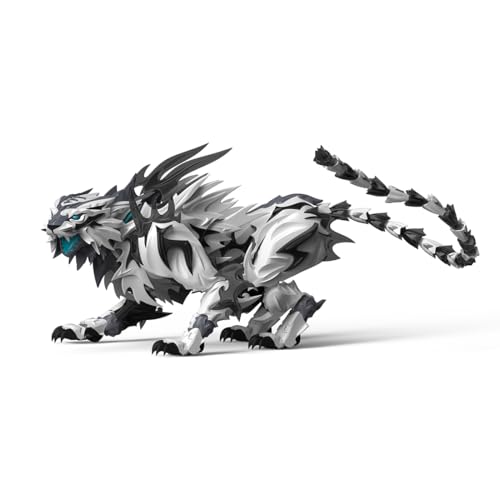 Tiger Puzzle Modell Set, Der Klassiker der Berge und Meere Gott Vier Geister DIY Puzzle Modell für Sammler und Enthusiasten, Farblos Weiß (Bausatz Version) von JOTPOR