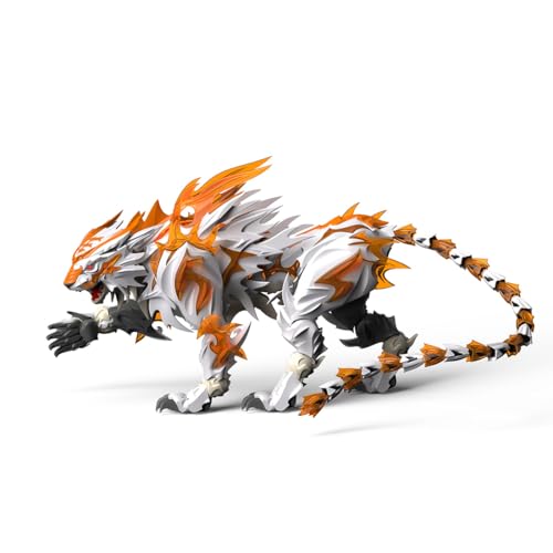 Tiger Puzzle Modell Set, Der Klassiker der Berge und Meere Gott Vier Geister DIY Puzzle Modell für Sammler und Enthusiasten, Weiß (Kit Version) von JOTPOR