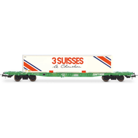 JOUEF HJ6277 H0 4-achs. Containerwagen S70 mit Wechselbehälter „3 SUISSES“, SNCF, Ep. IV von JOUEF