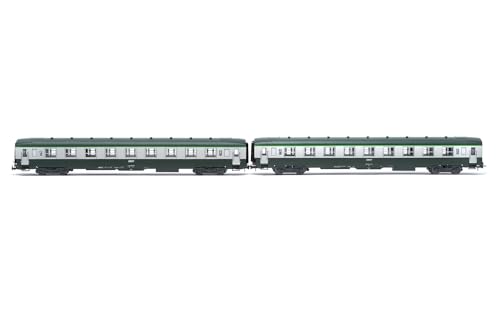Jouef HJ4181 SNCF 2er-Pack 2-Klasse-Wagen DEV AO U59 B9 exA9 Rollmaterial – Reisebusse, Grün/Grau von JOUEF