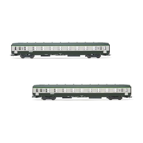 Jouef HJ4182 SNCF 2-Einheiten-Pack 2. Klasse-Wagen DEV AO U59 B9 exA9 gr Rollmaterial – Reisebusse, Grün/Grau, Einheitsgröße von JOUEF