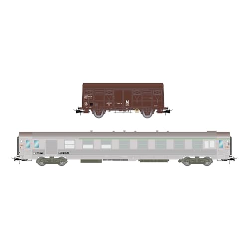 Jouef HJ4183 SNCF-Wartungszug mit 2 Einheiten, einschließlich 1 x DEV INOX Rolling Stock – Reisezugwagen, grau, Einheitsgröße von JOUEF