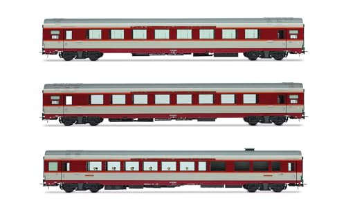 Jouef HJ4191 SNCF, 3 Einheiten Pack Gran Confort Coaches TEE Le Kléber (A8u, A8tu, Vru), betón grey, ep.IV Reisezugwagen von JOUEF