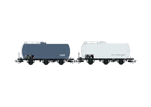Jouef HJ6248 SNCF, 2er Pack 3-achsiger Kesselwagen „Europ Rail S.G.M.F. / Bruyere et Eberlet“, Folge. IV Rollmaterial – Waggons, Weiß von JOUEF