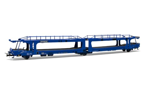 Jouef HJ6267 BRAMBLES 3-achsiger Autotransporter Laeks grau Ep IV Rolling Stock-Waggons, blau von JOUEF