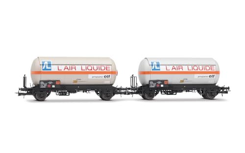 Jouef HJ6287 SNCF, 2-teiliges Set 2-Achs-Gastankwagen mit Sonnendach, "Air Liquide", ep.IV Güterwagen von JOUEF