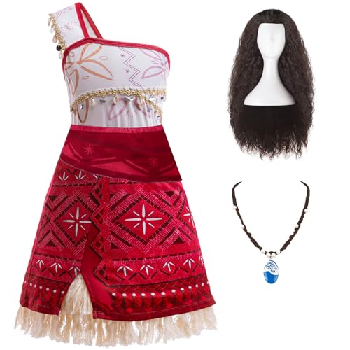 JOURPEO Mädchen-Kostüm, Halloween, Party-Outfits, Prinzessin, ärmellos, Weihnachten, Cosplay, Kostüm mit Zubehör, Rot, 9–11 Jahre JOURPEO Mädchen-Kostüm, Halloween, Party-Outfits, Prinzessin, ärmellos, Weihnachten, Cosplay, Kostüm mit Zubehör, Rot, 9–11 Jahre von JOURPEO