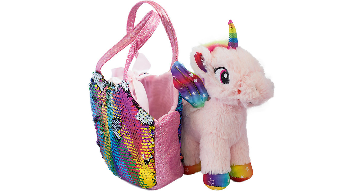 Einhorn Plüsch im magischen Pailletentäschchen 13x25x20 cm Einhorn Plüsch im magischen Pailletentäschchen 13x25x20 cm von JOY TOY