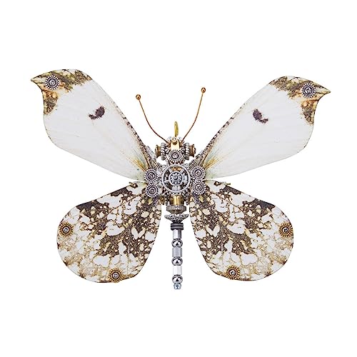 JOYARCH 150+Teile 3D Metall Schmetterling Puzzle Kit Erwachsene, DIY Steampunk Anthocharis Scolymus Schmetterling Montage Modell Kreatives Ornament von JOYARCH