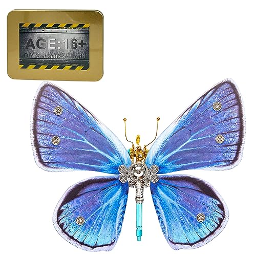 JOYARCH 150+Teile 3D Metall Schmetterling Puzzle Kit Erwachsene, DIY Steampunk Celastrina Oreas Schmetterling Montage Modell Kreatives Ornament von JOYARCH