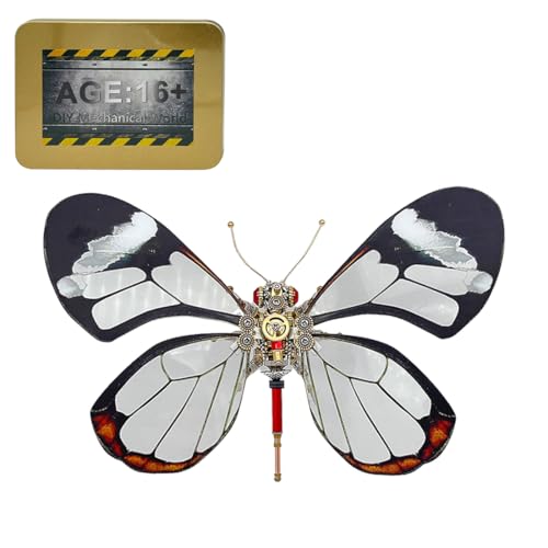 JOYARCH 230+Teile 3D Metall Schmetterling Puzzle Kit Erwachsene, DIY Steampunk Greta OTO Schmetterling Montage Modell Kreatives Ornament von JOYARCH
