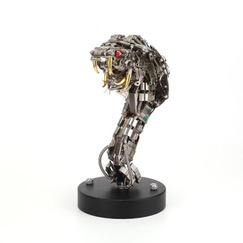 JOYARCH 3D Metall-Puzzle Athanatos Halbkörper-Schlangenstatue, 400+Teile DIY Metall Statue Montage Modell mit Lichtern, Geschenk für Teenager und Erwachsene von JOYARCH
