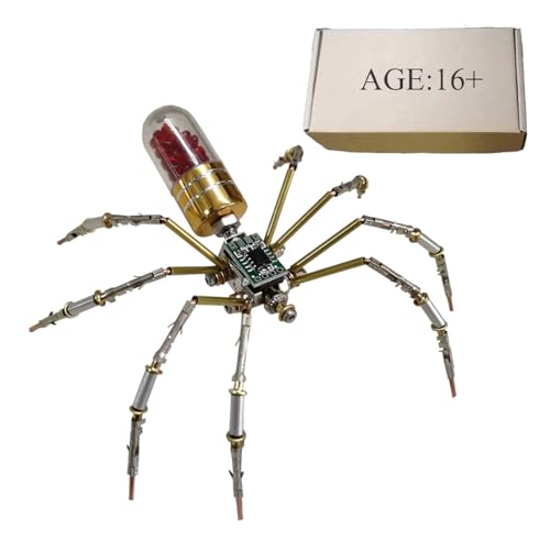 JOYARCH 3D Metall Puzzle Bausätze Erwachsene, DIY Steampunk Mechanische Kreislauf Spinne Modell, 90 Teile 3D DIY Metall Insekt Montage Bausätze (Rot) von JOYARCH