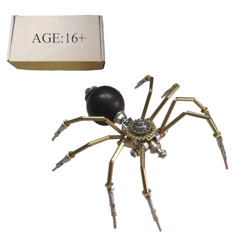 JOYARCH 3D Metall Puzzle Bausätze Erwachsene, DIY Steampunk Mechanische Rundbauch Winzige Spinne Modell, 90 Teile 3D DIY Metall Insekt Montage Bausätze (Schwarz) von JOYARCH