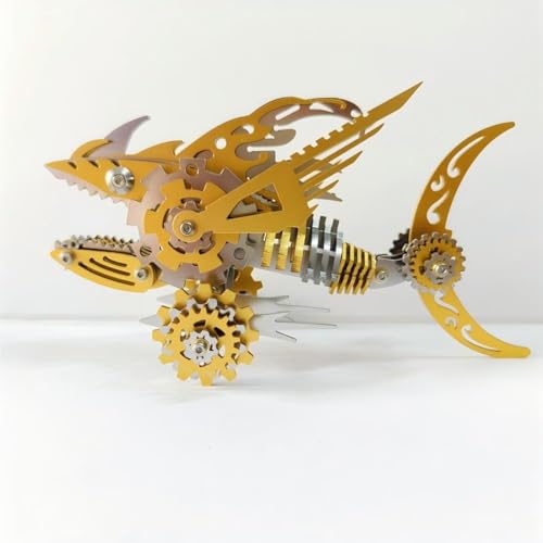 JOYARCH 3D Metall Puzzle Bausatz für Erwachsene, 211Teile 3D Mechanisches Metall Megalodon Modell, DIY Puzzlespiel Schreibtisch Verzierung Bausatz Basteln Spielzeug JOYARCH 3D Metall Puzzle Bausatz für Erwachsene, 211Teile 3D Mechanisches Metall Megalodon Modell, DIY Puzzlespiel Schreibtisch Verzierung Bausatz Basteln Spielzeug von JOYARCH