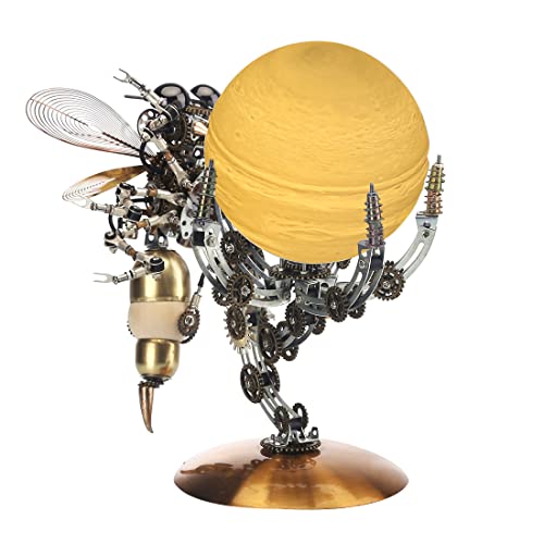 JOYARCH 3D Metall Puzzle Modell Erwachsene, 10CM DIY 3D Mechanische Metall Wespenfuß & Jupiter Licht Puzzlesätze, 627 Teile DIY Mechanische Steampunk Oktopus Modell mit 3 Farben von JOYARCH
