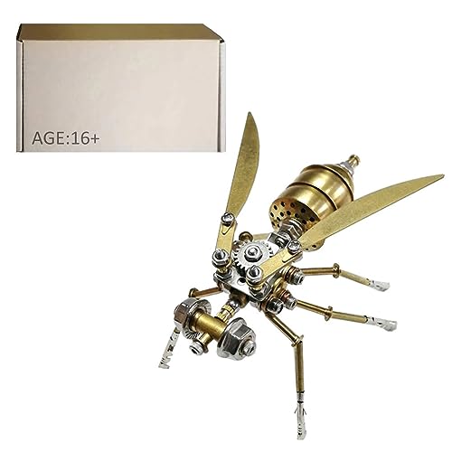 JOYARCH 3D Metall Puzzles Erwachsene, 100+Teile DIY Wespe Metall Modell Bausatz, DIY Mechanische Steampunk Wespe Montage Modell Kreative Trendy Schreibtisch Ornament von JOYARCH