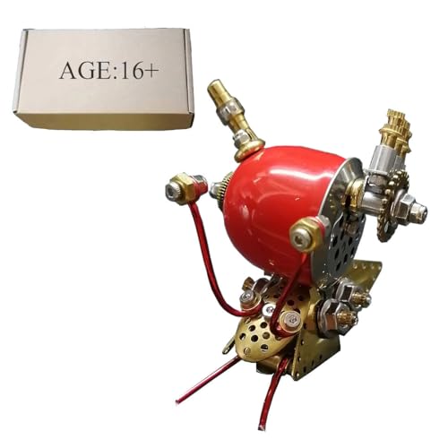JOYARCH 3D Metall Puzzles Erwachsene, 200+Teile DIY Rote Schnecke Metall Modell Bausatz, DIY Mechanische Steampunk Rote Schnecke Montage Modell Kreative Trendy Desk Ornament von JOYARCH