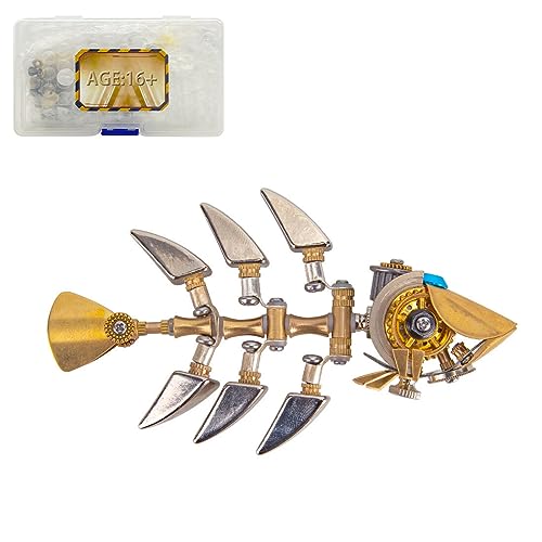 JOYARCH 3D Metall Puzzles Erwachsene, DIY 3D Mechanisches Steampunk Metall Knochenfisch Montage Modell, 100+ Teile DIY 3D Meeresorganismus Modell Bausatz Kreativ Trendy Schreibtisch Ornament JOYARCH 3D Metall Puzzles Erwachsene, DIY 3D Mechanisches Steampunk Metall Knochenfisch Montage Modell, 100+ Teile DIY 3D Meeresorganismus Modell Bausatz Kreativ Trendy Schreibtisch Ornament von JOYARCH