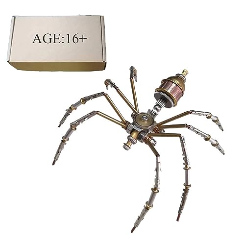 JOYARCH 3D Metallpuzzle Erwachsene, 100+Teile DIY Spinne Metall Modell Bausatz, DIY Mechanische Steampunk Spinne Montage Modell Kreative Trendy Desk Ornament (Statische Version) von JOYARCH