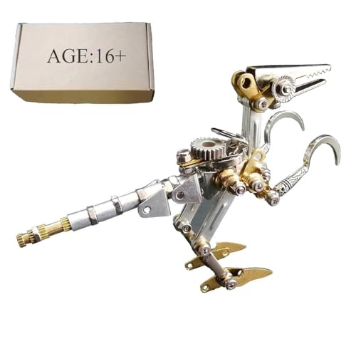 JOYARCH 3D Metallpuzzle Erwachsene, 100+Teile DIY Therizinosaurus Metall Modell Bausatz, DIY Mechanisches Steampunk Klein Dinosaurier Montage Modell Kreativ Trendy Schreibtisch Ornament von JOYARCH