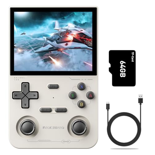 JOYARCH K36 Retro-Handheld-Videospielkonsole mit 8,9 cm (3,5 Zoll), 640 x 480 IPS-Bildschirm, 64 GB Dual-Joystick, Mini-tragbarer Retro-Videoplayer, integrierte 16000+ Spiele von JOYARCH