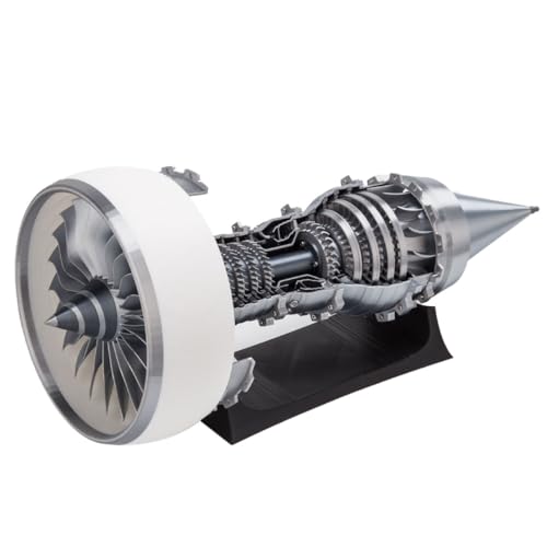 JOYARCH Modellbausatz im Maßstab 1:15, funktionelles TRENT900 Flugzeug-Turbofan, 3D-gedrucktes Motor-Set, STEM-Pädagogisches Geschenk (elektrische Licht-Version) von JOYARCH