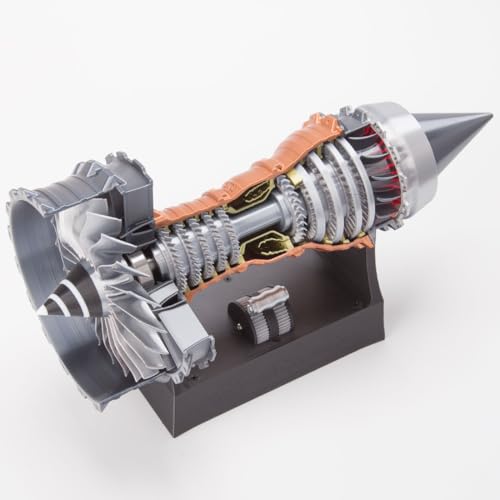 JOYARCH TR900 Flugzeugmotor-Modellbausatz, 50 + Teile, funktionaler Jet Turbofan 3D-gedrucktes Motor-Set, DIY-Montage, MINT-Pädagogisches Geschenk (Kit-Version) von JOYARCH