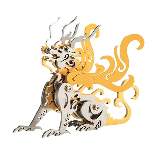 Phoenix DIY 3D-Metall-Montagemodell – Edelstahl-Aluminium-Kupfer-Puzzle, mythischer Vogel, kreatives Schreibtisch-Ornament, Geschenk für Enthusiasten (Gold) von JOYARCH